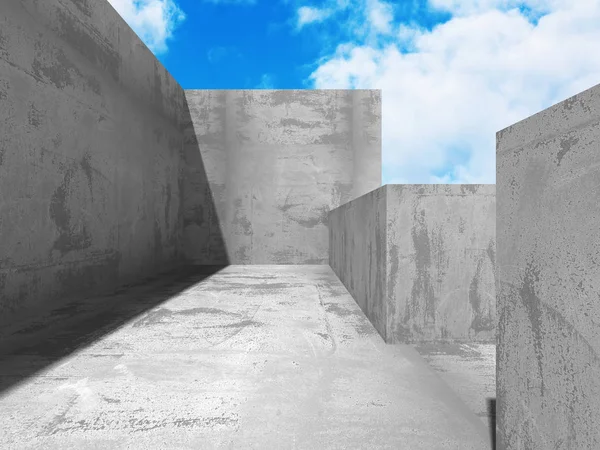 Bulut gökyüzü üzerinde beton mimari 