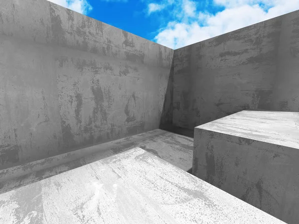 Bulutlu gökyüzü ile beton mimarisi 