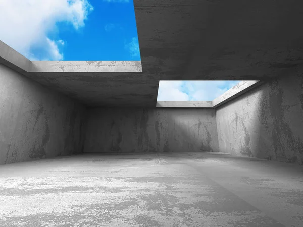 Bulutlu gökyüzü ile beton mimarisi 