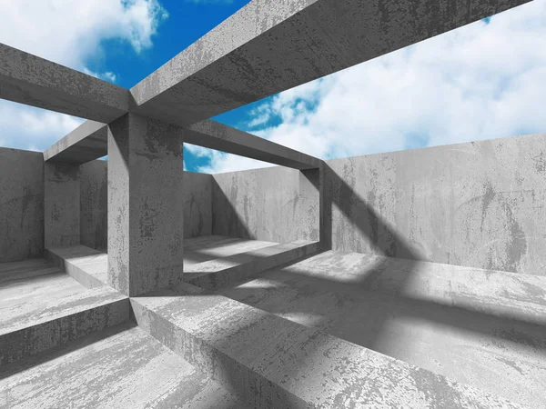 Bulutlu gökyüzü ile beton mimarisi 