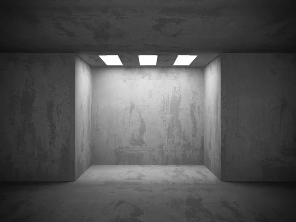 Interiér tmavý beton prázdné místnosti — Stock fotografie