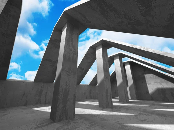 boş karanlık beton odası iç