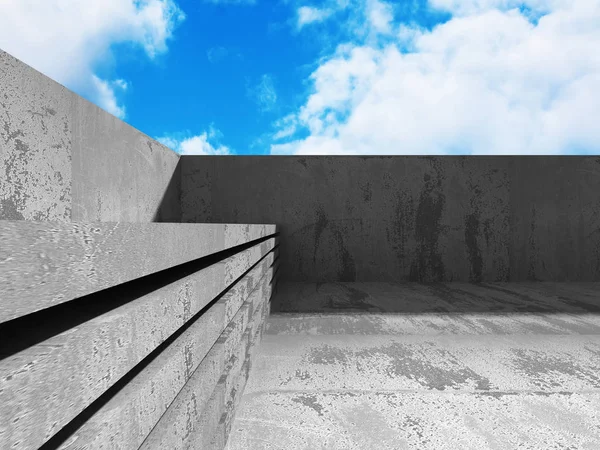 Bulut gökyüzü üzerinde beton mimari 