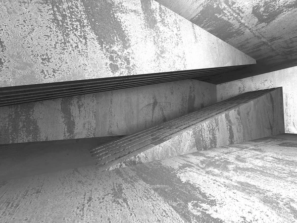 Karanlık beton boş odası iç 