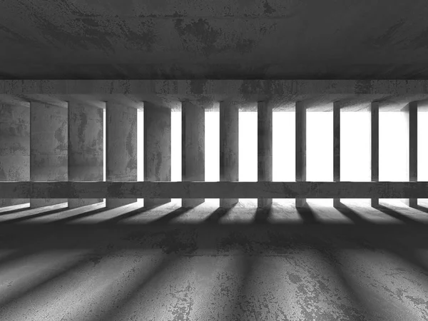 Karanlık boş beton odası iç 