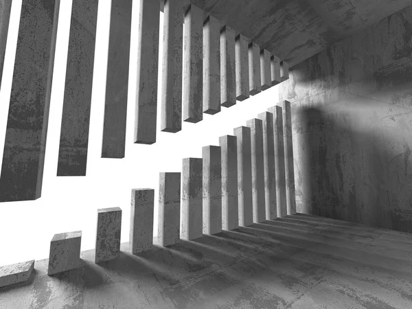 Karanlık beton boş odası iç 