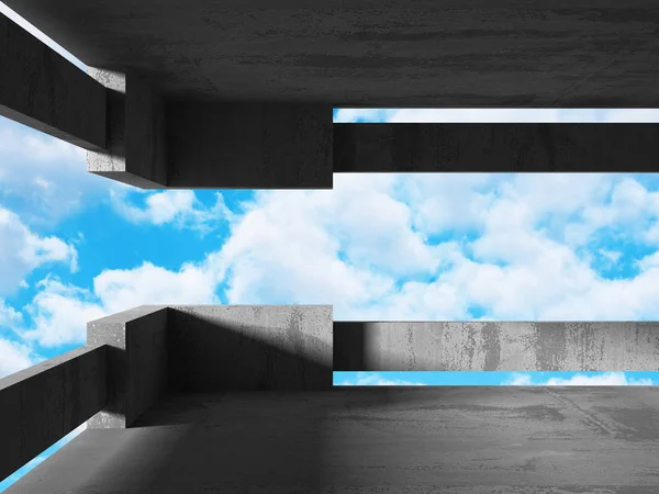 Beton duvarlar boş odası iç. 