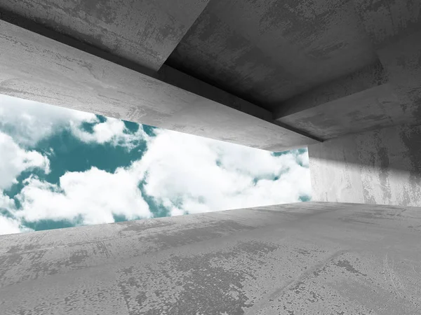 Beton duvarlar boş odası iç. 