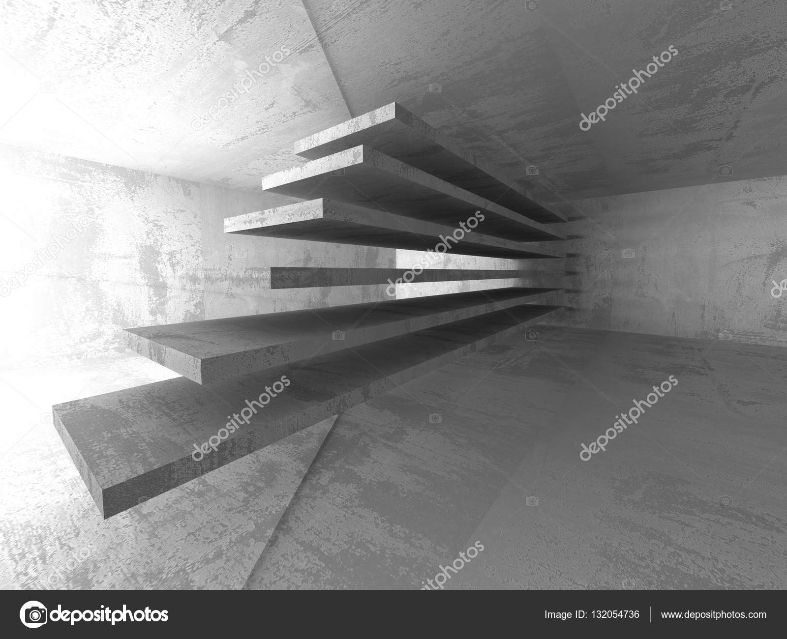 Geometrische minimalistischen Interieur des konkreten Raum ... Geometrische minimalistischen Interieur des konkreten Raum ...