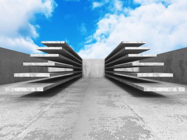 gri beton geometrik mimari yapılar