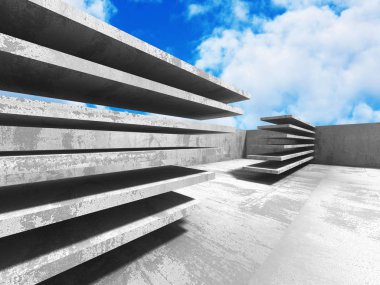 gri beton geometrik mimari yapılar