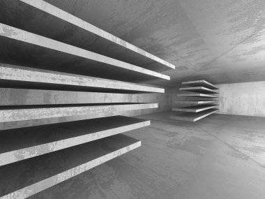 Beton odanın geometrik minimalist iç