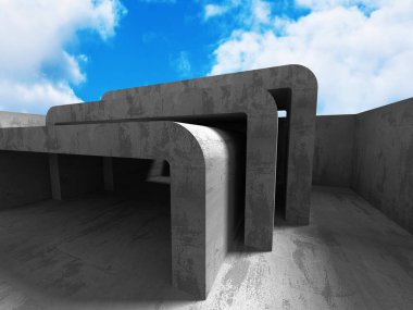 Üç beton mimari yapılar 