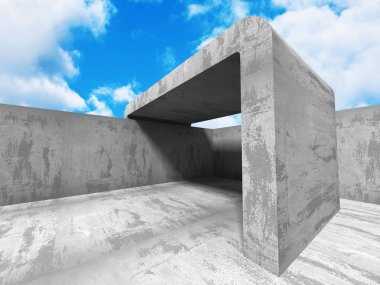 gri beton geometrik mimari yapı