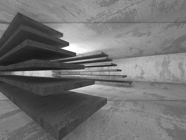 Geometric minimalist interior of concrete room — Stock Photo, Image