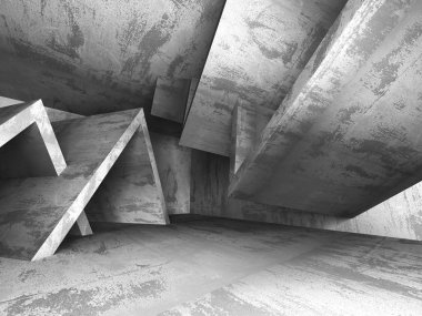 Beton fütüristik odası iç