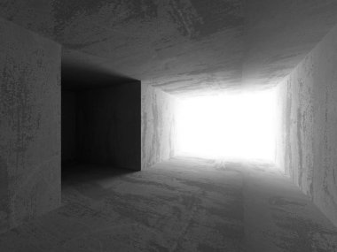 Karanlık boş beton Oda