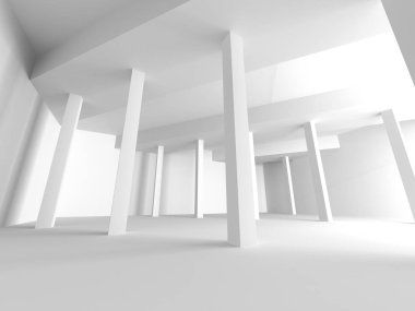 Beton fütüristik odası iç