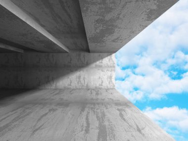 Beton fütüristik odası iç