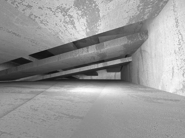 Concrete futuristic room interior