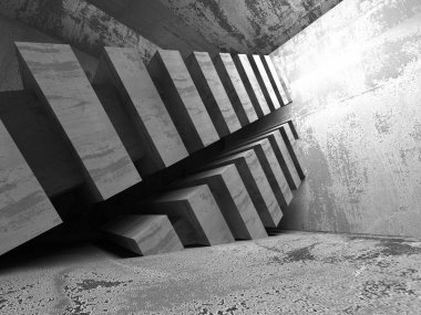 Beton fütüristik odası iç