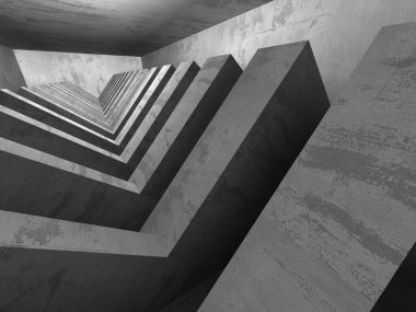 Beton fütüristik odası iç