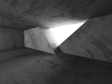 Beton fütüristik odası iç