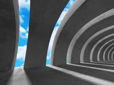 Karanlık boş beton Oda