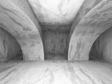 Beton fütüristik odası iç