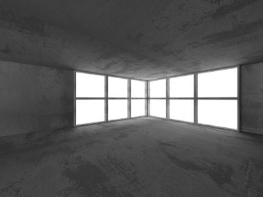 Beton fütüristik odası iç