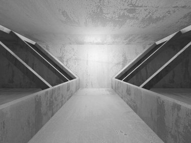 Karanlık boş beton Oda