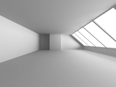 Beton fütüristik odası iç