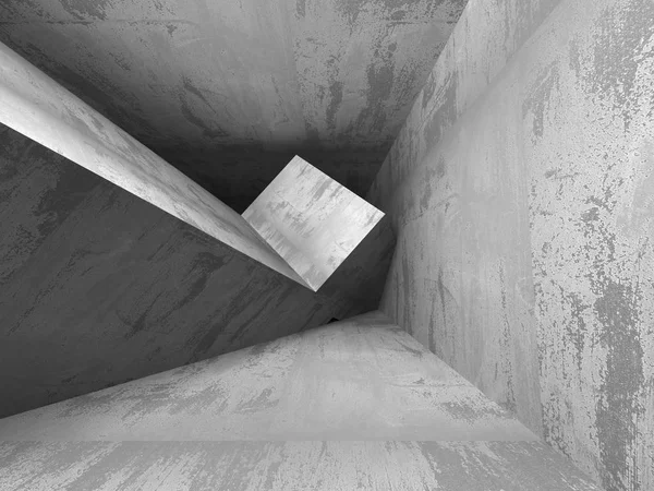 Beton fütüristik odası iç