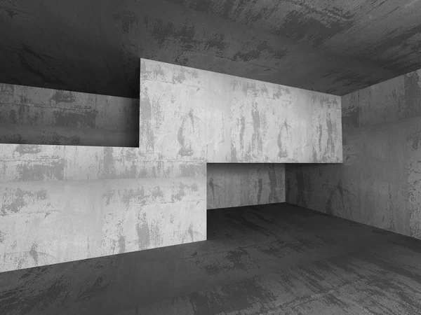 Beton fütüristik odası iç