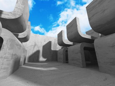 Karanlık boş beton Oda