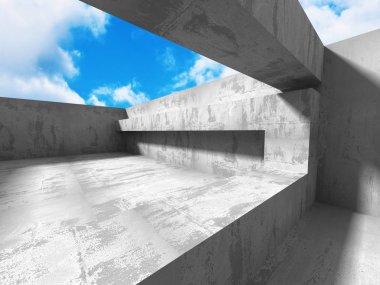 Beton mimarisi üzerinde gökyüzü 