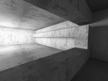 boş karanlık beton odası iç 