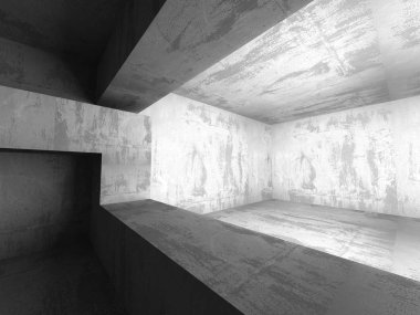 Boş karanlık oda beton mimarisi