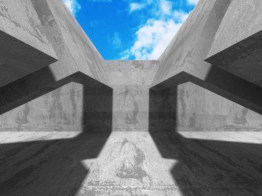 Beton mimarisi üzerinde gökyüzü 