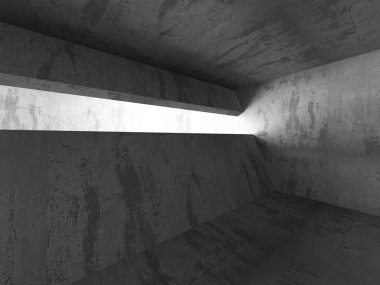 Karanlık beton boş oda