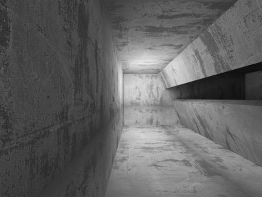 Karanlık beton Oda mimarisi 