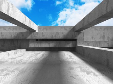 Bulutlu gökyüzü üzerinde beton mimari 