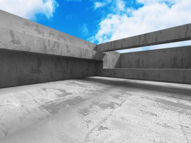 Bulutlu gökyüzü üzerinde beton mimari 