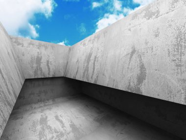 Gökyüzü ile beton mimarisi