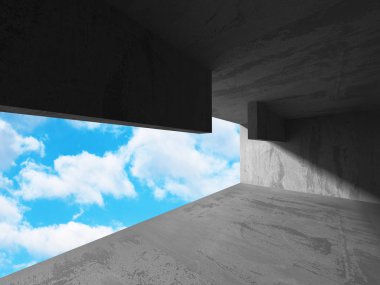 Bulutlu gökyüzü üzerinde beton mimari 