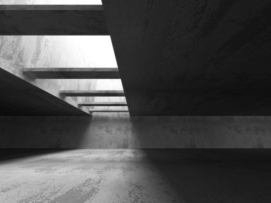 boş karanlık beton odası iç 