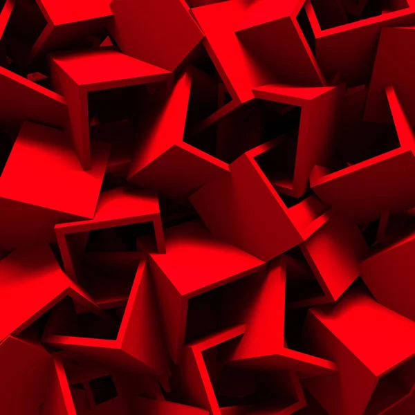 Chaotické červené kostky — Stock fotografie