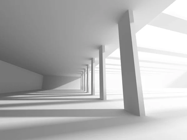 Pusty pokój futurystyczny biały — Zdjęcie stockowe