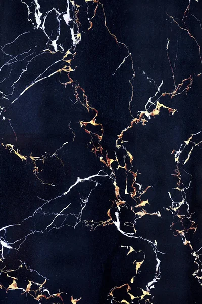 Plate of dark blue marble with cracks — Stock Photo, Image