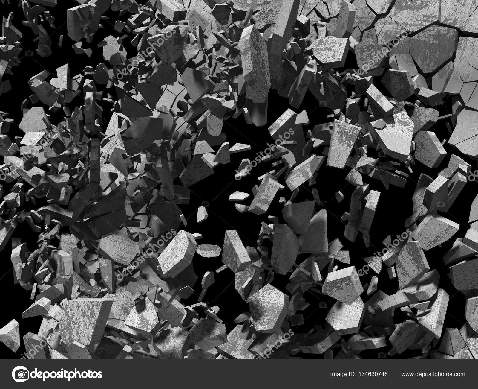 Falling rocks on dark — Stock Photo © VERSUSstudio #134630746